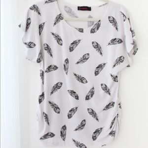 Feather print blouse